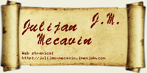 Julijan Mećavin vizit kartica